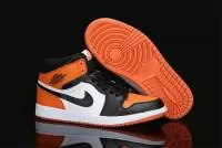 baskets montantes homme nike air jordan 1 retro noir  blanc  orange